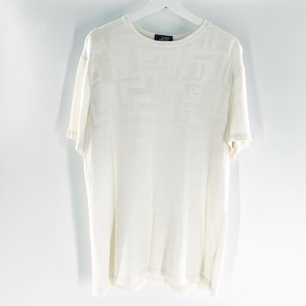 Versace White Knit Jersey Pullover Shirt Size 50